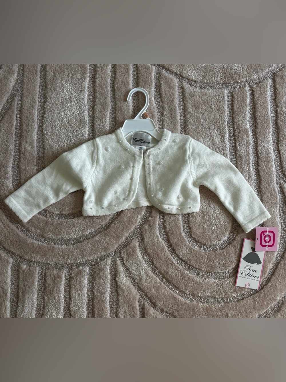 Rare Editions Cream Knit Bolero Shrug - 2T